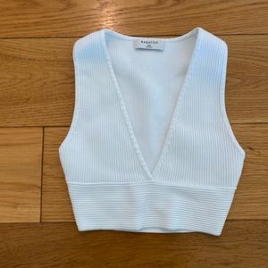Aritzia ribbed tank white